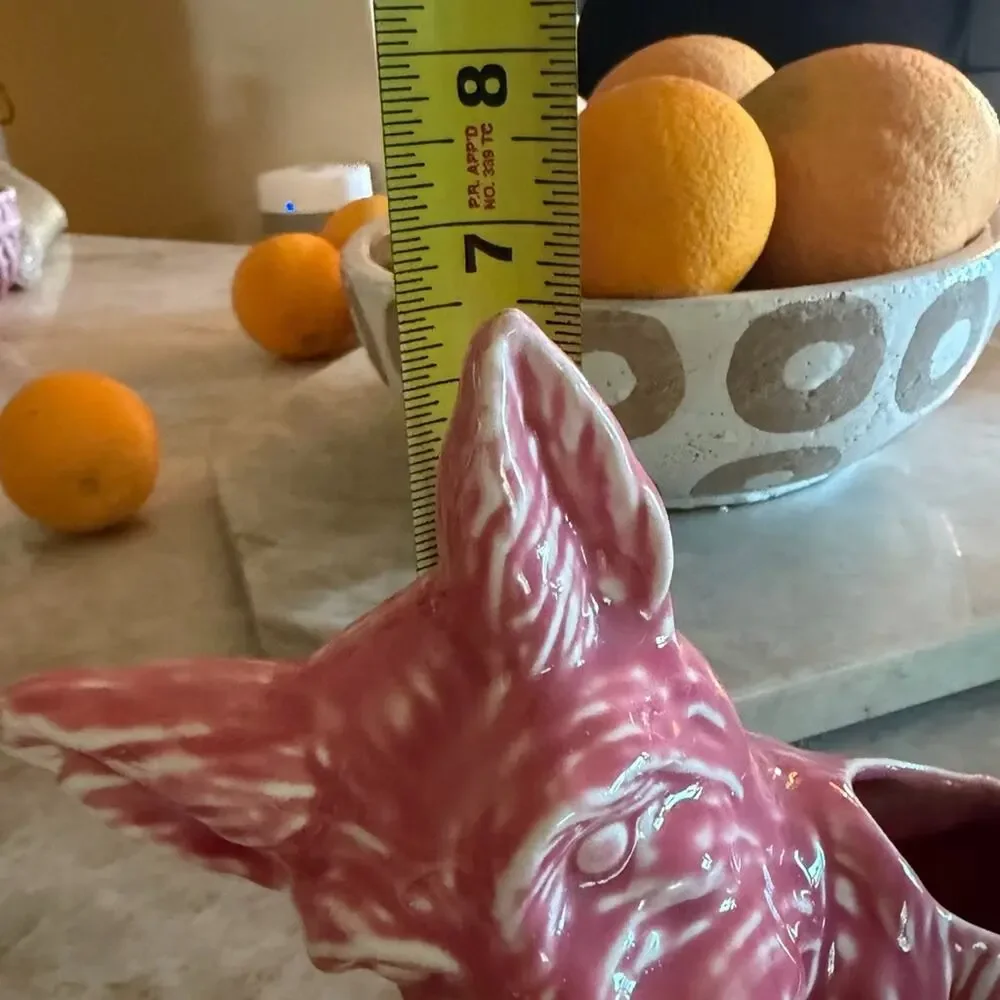 Vintage 50’s pink ceramic Scotty Dog planter